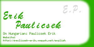 erik paulicsek business card